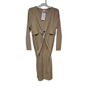 Isabel by Ingrid & Isabel Size Small Maternity Sweater Dress Taupe Tan NWT